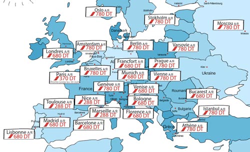 Promotions Airfrance vers l'Europe