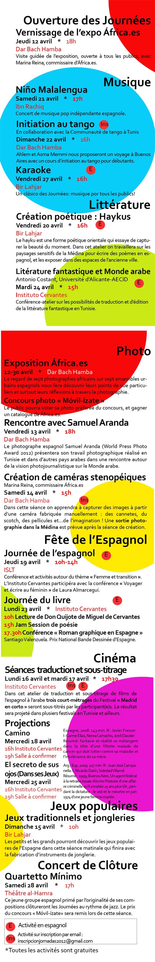 VII Journées culturelles Hispano-Tunisiennes du 12 au 28 avril 2012