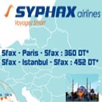 Offres Syphax Airlines : Paris à 360 DT et Istanbul à 452 DT au mois de juin