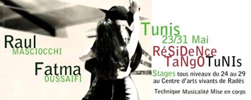 Cours de Tango au Centre d'arts vivants de Radès les 25, 26 et 30 mai 2013