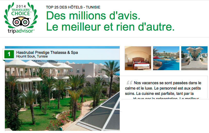 Découvrez le Top 25 des Hôtels en Tunisie